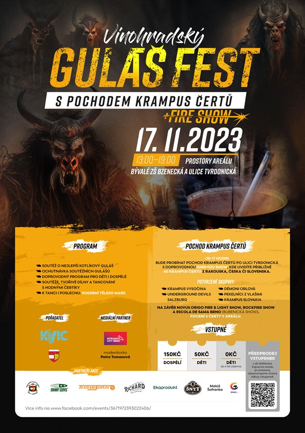 Vinohradský GulášFest s pochodem Krampus čertů Areál bývalé ZŠ