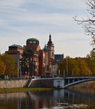 Pohled na HRADEC KRÁLOVÉ z Bílé věže s architektem Gočárem