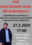 Proč mainstreamová média šíří dezinformace? PRAHA