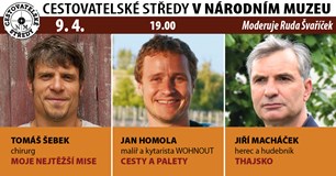 Cestovatelské středy v NM: Šebek, Homola, Macháček